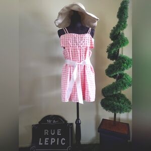 🩷 Gingham Pink 👒Barbie Core-Style by Pink Lily~ Size: S Top/Dress